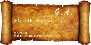Gálik Aranka névjegykártya