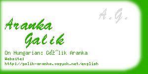 aranka galik business card